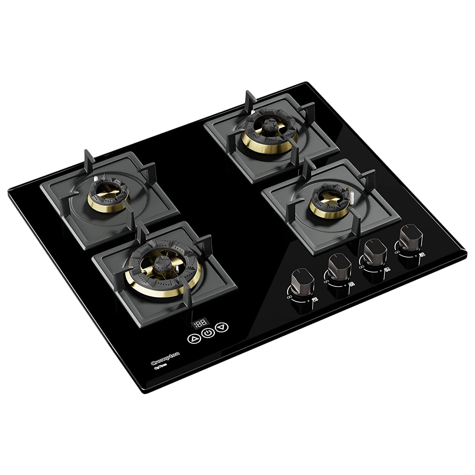 Buy Crompton Optime Toughened Glass Top 4 Burner Automatic Hob (3D